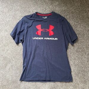 Under Armour Navy Short-Sleeve Tee with Red Logo